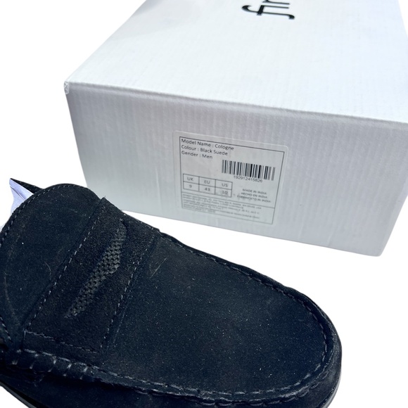 Find Mens Cologne Penny Loafers Black Suede Leather Slip-Ons Shoes Size 10 NIB